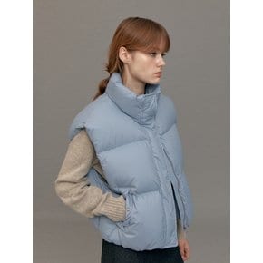 CROP GOOSE DOWN VEST (BABY BLUE)