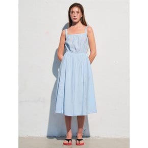 Shirring Flare Long Dress  Sky Blue (KE6671M02Q)