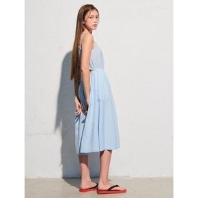 Shirring Flare Long Dress  Sky Blue (KE6671M02Q)