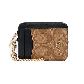 미국 코치 여성지갑 Coach C1885 Zip Card Case In Blocked Signature Canvas 1346703