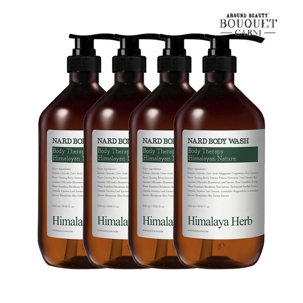 히말라야 허브 나드 티트리로즈마리향 바디워시 1000ml x4개