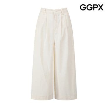 GGPX 8부 린넨 백 밴딩 와이드 팬츠 (GP7PT024F)