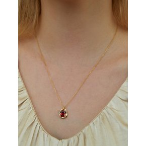 Midnight Red Cubic Wave Necklace (2color)