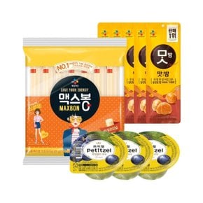 [CJ제일제당] 우리아이 간식세트(맥스봉 525g x1+맛밤5+쁘띠첼 포도3)