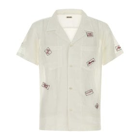 [해외배송] 보디 코튼 실크 블렌드 온 에어 반팔 셔츠 MRF25SH040 WHITE