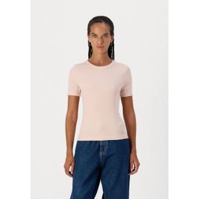 5002639 Calvin Klein LABEL FITTED TEE - Basic T-shirt peach whip