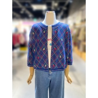 베네통 [여주점] 아가일 프룻 자카드 집업 니트 (BAKC59531)