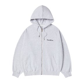 SCRIPT CHAIN NEEDLEWORK HOODIE ZIP UP  MELANGE 스크립트체인니들워크 집업 멜란지