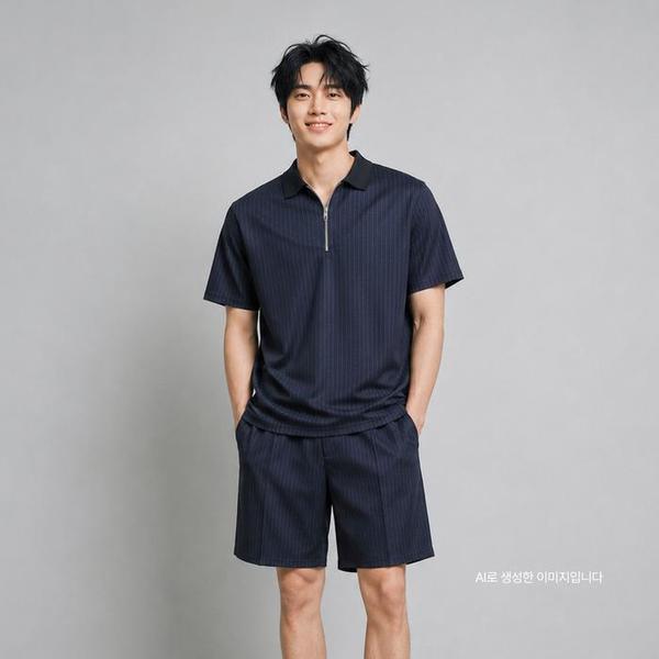 확대된 대표 KSS 183 남자반집업카라반팔반바지세트(1)