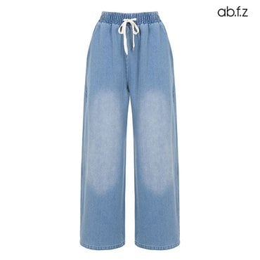 ab.f.z 블루 워싱 디테일 코튼 밴딩 팬츠 (AFZ5MP37A)