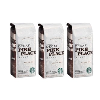  Starbucks3개X  스타벅스  디카페인  파이크  플레이스  미디움  로스트  커피  원두  453g