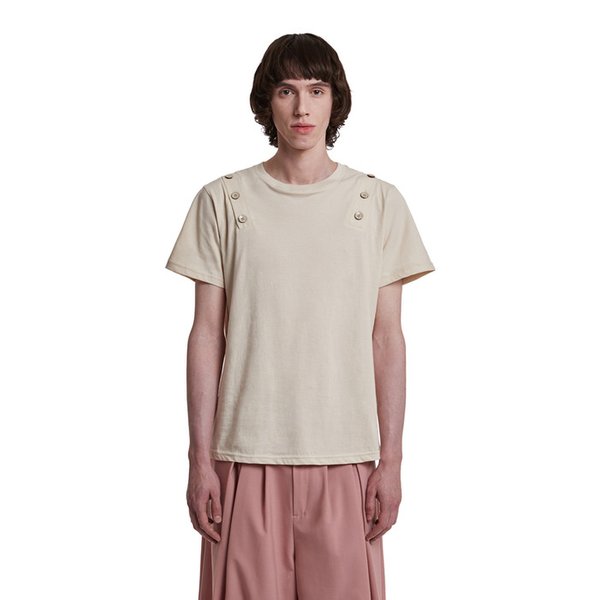 [리퍼브] Button  T-Shirt_Ivory