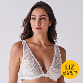 러블리 51551 화이트 레이스 와이어 트라이앵글 홑겹 브라+니플패드