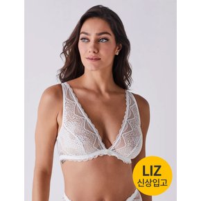 러블리 51551 화이트 레이스 와이어 트라이앵글 홑겹 브라+니플패드
