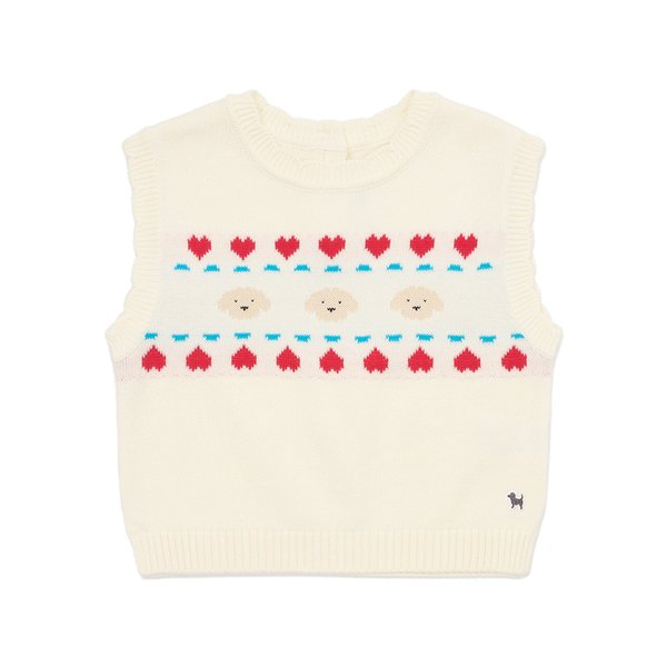 [여주점] [오프라벨 여주점] 블루독베이비 (CR) 하트도기 니트 베스트 (45114-220-01)