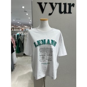 뷰어(vyur) 코튼 프린트 라운드넥 티셔츠 (ZNTSO601)