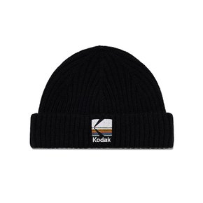 (정상가 : 49,000원) 레인보우 로고 숏 비니 BLACK