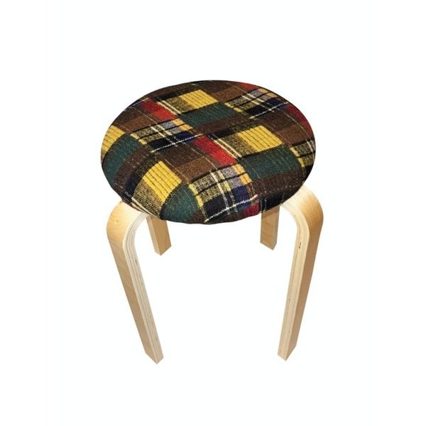 Check patchwork stool