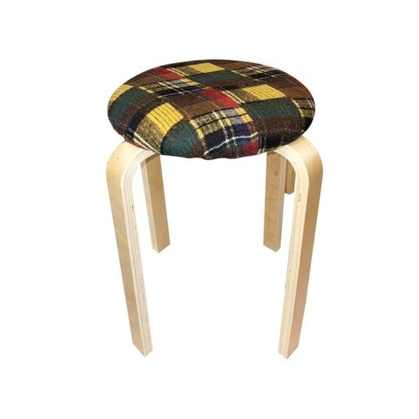 Check patchwork stool