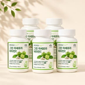 그린아세로라 비타민C 600mg 60정 천연 유래 비타민C 5개