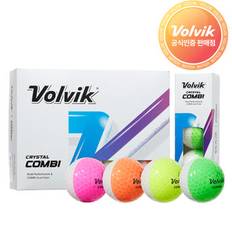 볼빅 VOLVIK 골프 크리스탈 콤비 컬러 반반볼 골프공 3피스 12구