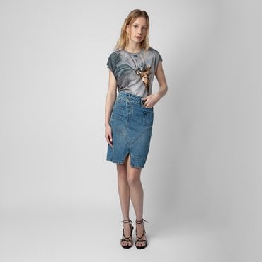 쟈딕앤볼테르 데님 스커트 Jinko Denim Skirt ZE4SFCTSK101Z81