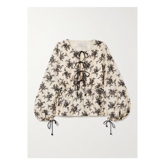 씨뉴욕 조안 타이 디테일 플로럴 프린트 보일 탑 46376663162914841