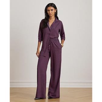 로렌 랄프 로렌 풀라드 프린트 크레이프 와이드 레그 팬츠(WMLRPNTSBV20333410)