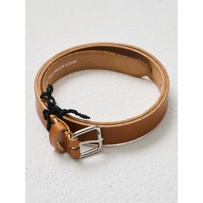 Square Buckle Season Leather Slim Belt_Black