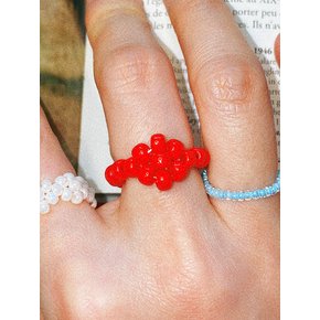 Cherry Red Bold Beads Ring 비즈반지