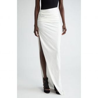 릭오웬스 4373019 Rick Owens Asymmetric Side Slit Cotton Jersey Maxi Skirt 72785028