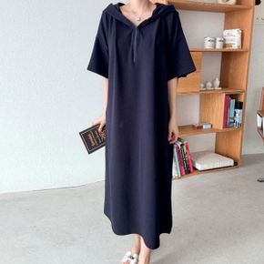 지퍼 후드 넥 롱 원피스 여름 빅사이즈 수유원피스 임부복 R415_P421673968