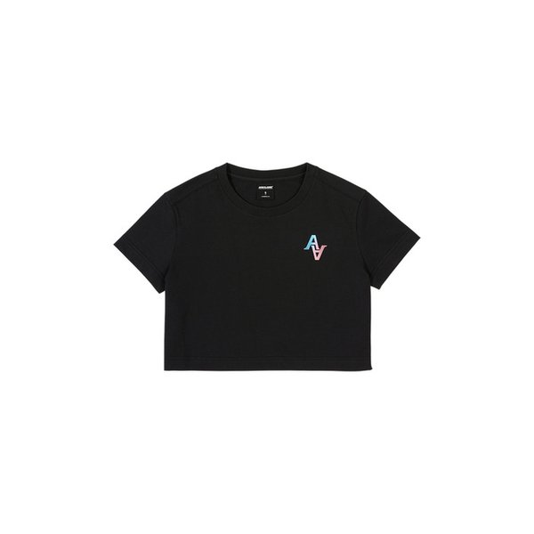 더스트 프루프 반팔 크롭 티셔츠 블랙
