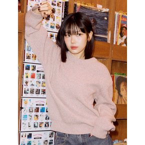 Multi Tweed Wool Sweater_Grayish Pink