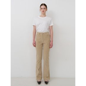 Corduroy semi bootcut pants - Beige