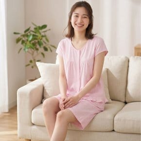 홈란쥬 여성 BGBY보디가드 부드럽고 시원한 면레이온 5부 잠옷 상.하세트 C406