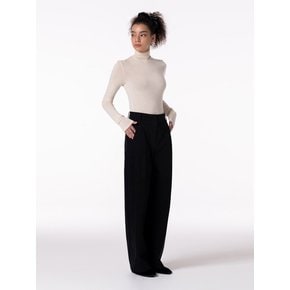 WIDE TWO TUCK SLACKS BLACK MBCFPA004BK