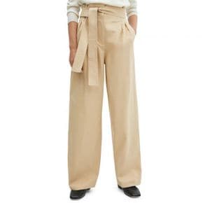 4615372 MANGO Belted Paperbag Waist Wide Leg Trousers