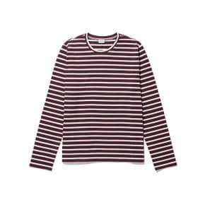 큘 THE MODERN LONG T-SHIRT - MERLOT/CREAM