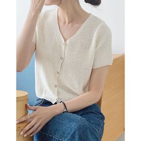 러블리 하트 버튼 반팔 가디건  WIBACD096 _P359925646