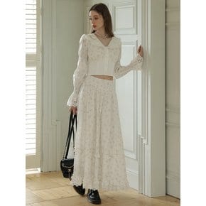 Cest_Floral lace a-line skirt