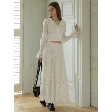 쎄무아듀 Cest_Floral lace a-line skirt