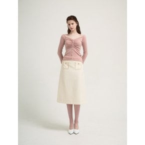 Zemma tweed midi skirt [Ivory]