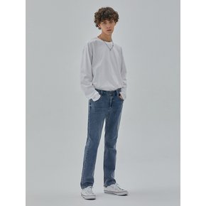 DENIM SLIM STRAIGHT PANTS INDIGO