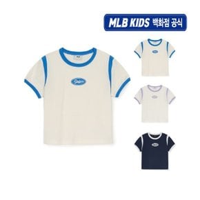 (백화점공식)25SS 바시티 여아 라운드 로고 크롭 티셔츠 (3color) 7FTSV0153