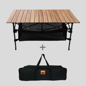 쿨맨 알루미늄 접이식 캠핑 테이블 (우드무늬)대형 95cm + 고급가방