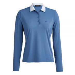 GFORE 지포어 RIB COLLAR SILKY TECH NYLON LONG SLEEVE POLO (G4LF23K875B-SLA) (여성 실키 테