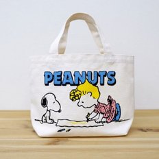 일본 수입 PEANUTS 스누피 런치 토트백 가방 그림그리기