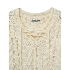 v tassel knit ops [ivory]