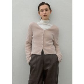 (CD-2170)FAKE ANGORA V-NECK CARDIGAN